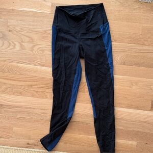Year of Ours Black and Blue Leggings